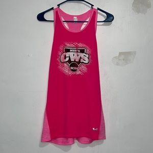 Size M Women’s Under Armour Men’s College World Series Pink Tank Top